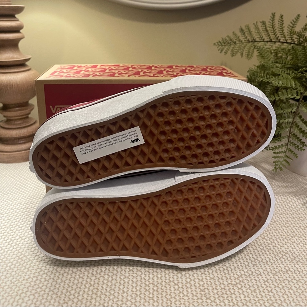VANS WARD Platform. Plaid Mix Port. Maroon Size 5.5 - Picture 3 of 4